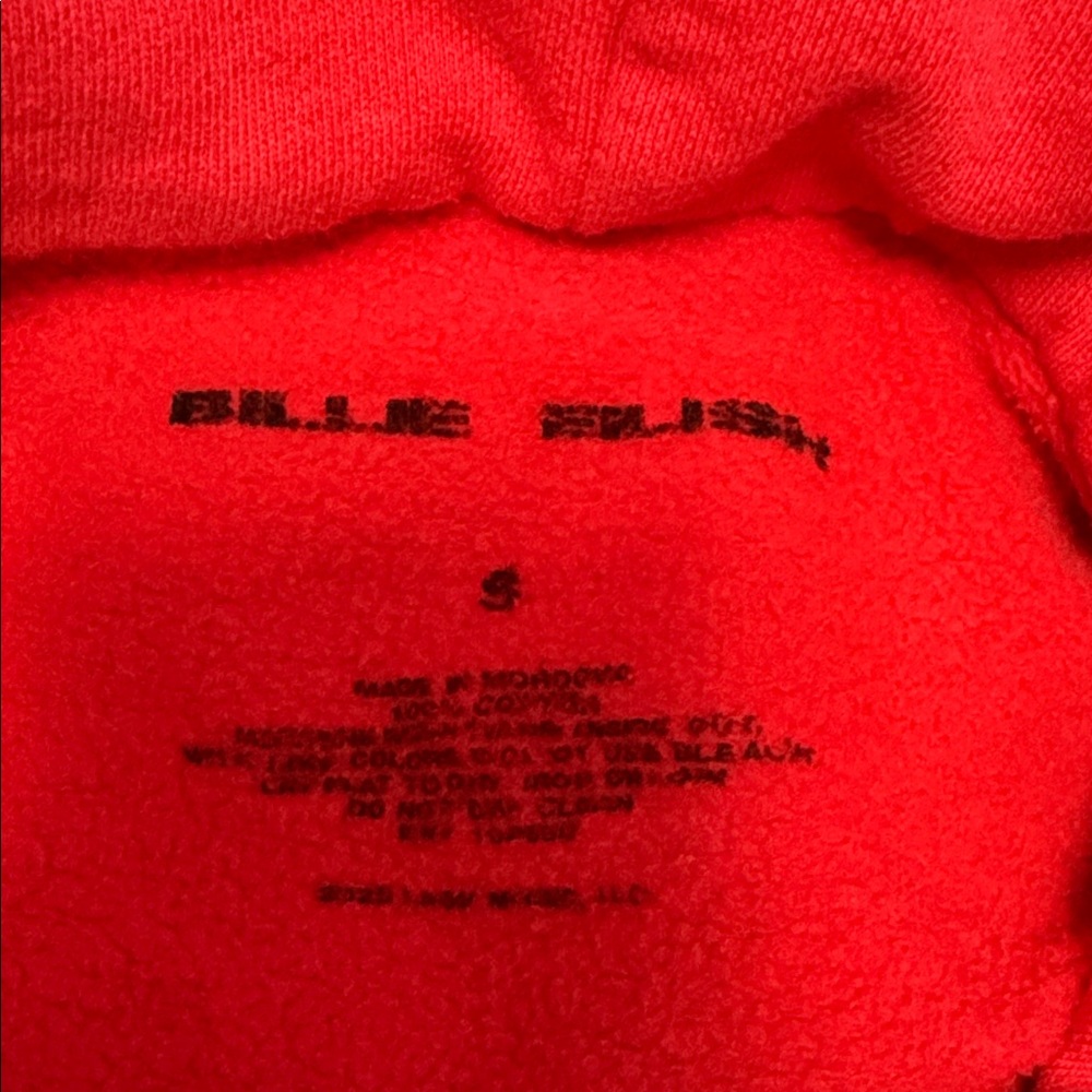 Red Graphic Pullover Hoodie with Black Print - Picture 2 of 3